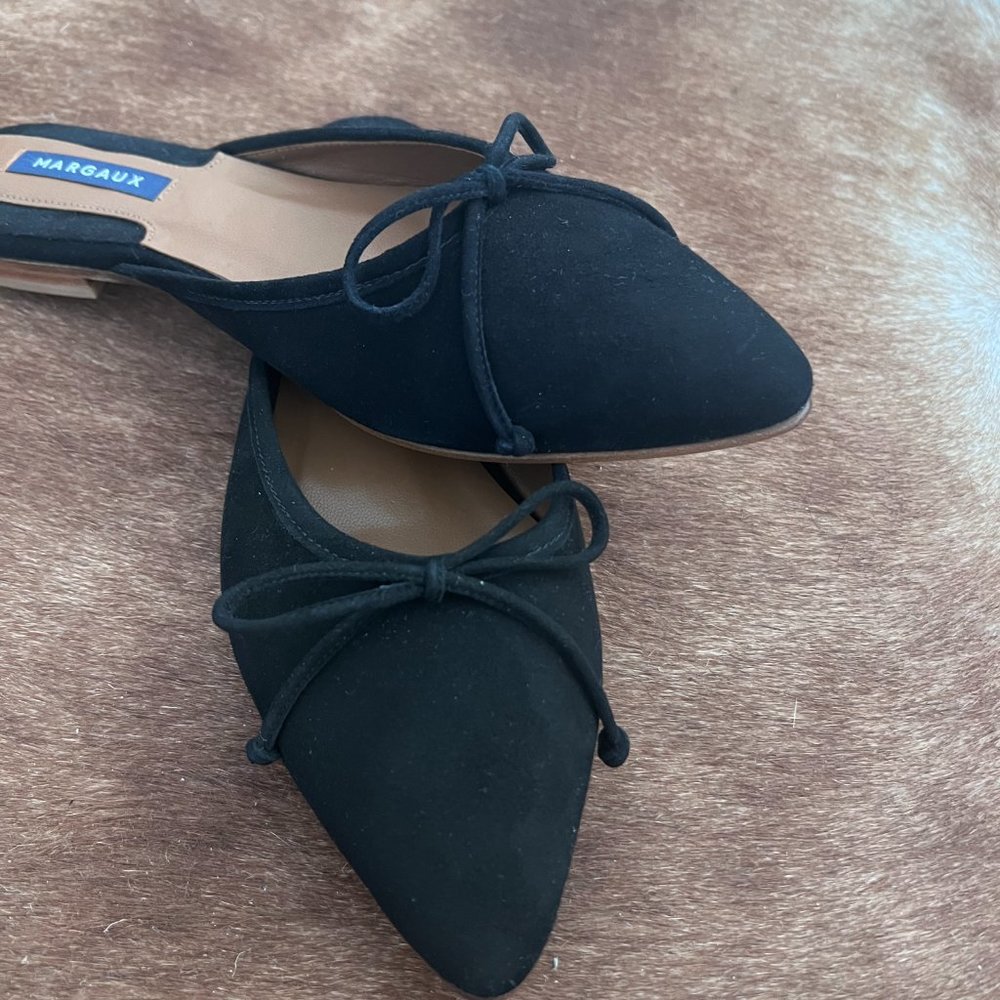 Margaux Ballet Mule black suede 38.5W (7.5/8) NWOT
